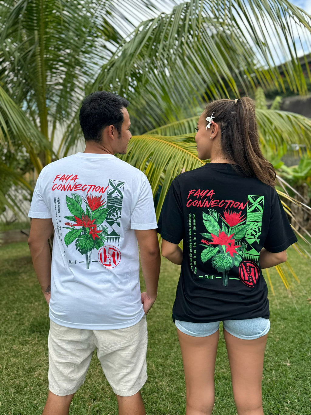 T-Shirt Faya Connection (Blanc/Noir)